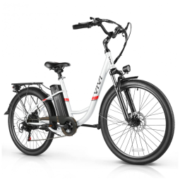Bicicleta Elétrica VIVI Urbana 26", Motor 1000W Pico, Bateria 48V Removível, Autonomia 80 km, Até 35 km/h, Freios a Disco, 7 Marchas