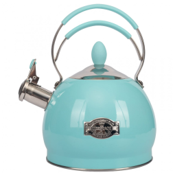 Chaleira de Chá LUXGRACE 2.5 Litros em Aço Inoxidável com Apito, Azul Claro