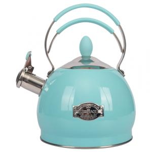 Chaleira de Chá LUXGRACE 2.5 Litros em Aço Inoxidável com Apito, Azul Claro