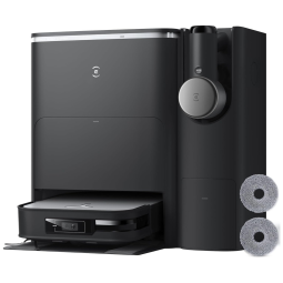 Aspirador Robô com Sucção Forte de 8000Pa, Água Quente e Esvaziamento Automático, 110V, ECOVACS X2 OMNI Combo, Preto