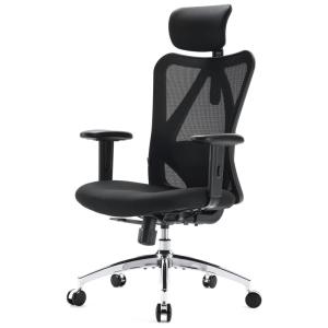 Cadeira de Escritório Ajustável Ergonômica com Apoio de Braço, SIHOO M18 014, Preto
