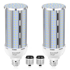 Kit com 2 Lâmpadas de Milho LED 100W, Luz do Dia 5000K, Equivalente a 1000W, Base E26/E39, Design sem Ventoinha, 15.800LM,XYCN
