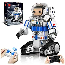 Kit de Construção Astronauta Robô com Controle Remoto e App para Crianças Acima de 8 Anos, JCC 13136, Branco