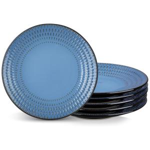 Conjuntos de Pratos de Sobremesa em Cerâmica Vintage 6 UN Vancasso Pluvo, Azul