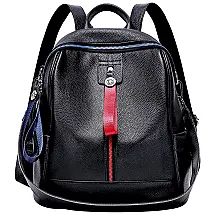 ALTOSY Mochila de Couro Feminina, Preto