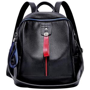 ALTOSY Mochila de Couro Feminina, Preto