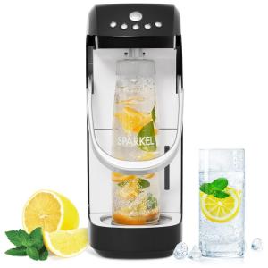 Máquina para Gaseificar Água com 5 Níveis, Usa Ingredientes Naturais e Frescos, Sparkel, Preta