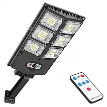 Luminária Solar Externa 8000 Lumens a Prova d 150W com 3 Modos de Iluminação e Controle Remoto, GORLDE 3B6TTYND 001, Preto