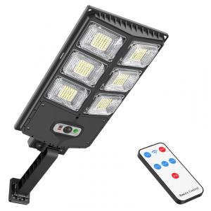 Luminária Solar Externa 8000 Lumens a Prova d 150W com 3 Modos de Iluminação e Controle Remoto, GORLDE 3B6TTYND 001, Preto