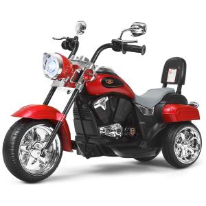 Costzon Moto Elétrica Infantil 6V Recarregável com Sons e Luzes, Vermelha, 3 anos