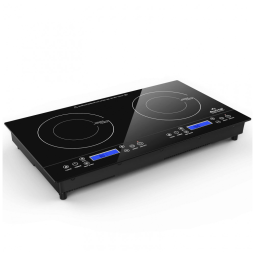 Cooktop de Indução Elétrico com 2 Queimadores Integrados e Controle Digital, 110V 1800W, Duxtop, Preto