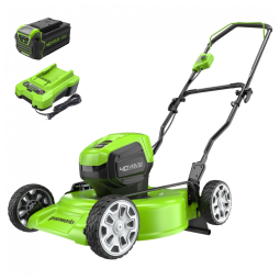 Cortador de Grama sem Fio Greenworks 40V, com Motor Sem Escovas - Bateria 4.0Ah e Carregador