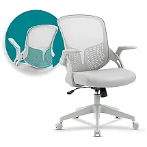 Cadeira de Escritório Ergonômica Giratória com Apoio de Braços, HORSHOD Breathable Mesh Computer Chair, Cinza