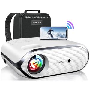 Projetor HD com Wi Fi e Bluetooth Ideal para Filmes 4K, Ampla Compatibilidade, 110v, HIGFRA C56, Branco
