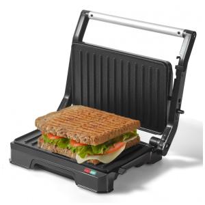Mini Sanduicheira Panini Press UVFAST Preto, Abre 180°, 1 Sanduíche, 850W, 120V