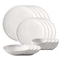 Aparelho de Jantar Villeroy & Boch Artesano Original 16 Peças Porcelana Premium Branco Cremoso