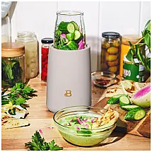 Liquidificador pessoal 12 peças Beautiful by Drew Barrymore 240W bege fosco 110V