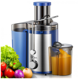 Extrator de Suco QCen, 800W com Abertura Ampla, Centrífuga para Frutas e Vegetais, Aço Inox, Livre de BPA, Azul - Fácil Limpeza