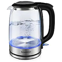 Bonsenkitchen Chaleira Elétrica 1.7L de Vidro com Desligamento Automático e Luz LED, 110V