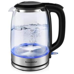 Bonsenkitchen Chaleira Elétrica 1.7L de Vidro com Desligamento Automático e Luz LED, 110V