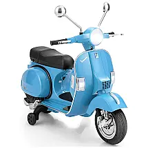 Moto Elétrica Infantil Vespa a Bateria 6V com Sons e Luzes, Idade Rec 3 a 6 Anos, Costzon, Azul