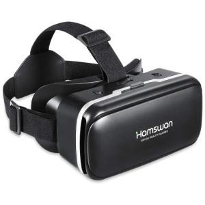 Óculos Realidade Virtual 3D Botão Multifuncional, HAMSWAN, Preto