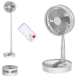 Ventilador de Mesa com 4 Velocidades e Controle Remoto, USB, 110V, Unitedtime, Branca
