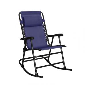 Cadeira Reclinável Ajustável Gravidade Zero com Apoio de Cabeça e Porta Copos, JC043, Azul