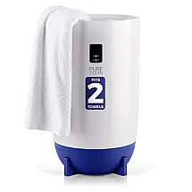 Aquecedor de Toalha Elétrico Azul 500W 110V PURE CLEAN, para 2 Toalhas, Temporizador 15-60 min, Desligamento Automático e Anel de LED