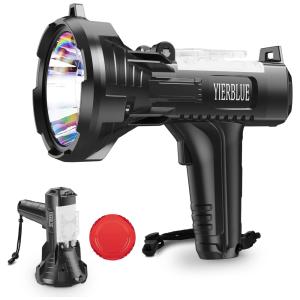 Lanterna LED Recarregável, 20 Horas de Ação, á Prova Dágua IP66 e 12.000 Lúmens, YIERBLUE, Amarela