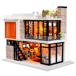 Casa em Miniatura Realista Moderna com Música para Adultos e Adolescentes, Escala 124, SPILAY