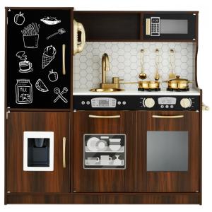 Cozinha Infantil com Design Realista, Telefone, Utensílios, Forno, Micro-Ondas e Pia para Crianças Acima de 3 Anos, Best Choice Products