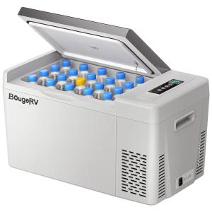 Geladeira, Cooler Portátil Automotivo 20L, com Controle de Temperatura, 45W, 12V, BOUGERV, Branco