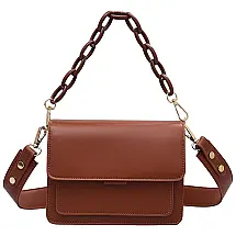Zocilor Bolsa Feminina de Ombro em Couro Sintético, Marrom