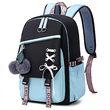 Mochila FENGDONG azul para adolescentes,