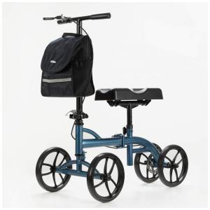 Andador de Joelho Direcionável até 200 kg com Bolsa de Transporte e Freios, OasisSpace, Azul