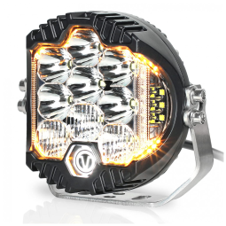 Farol de Milha LED Off Road com 5000 Lúmens e Luz Branca IP67 12V, 50W, 2Un, XYY, Preto