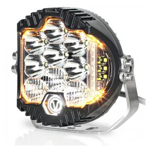 Farol de Milha LED Off Road com 5000 Lúmens e Luz Branca IP67 12V, 50W, 2Un, XYY, Preto