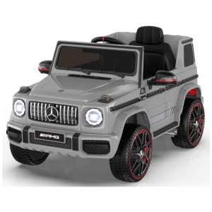 Carro Elétrico Infantil a Bateria com Controle Remoto, Farol LED, Reprodutor de Música e Buzina, 12V, ANPABO Mercedes-Benz G63, Cinza