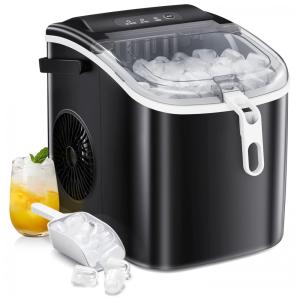 Máquina de Gelo até 11 kg em 24H Portátil, 110V, AGLUCKY R600a, Preta