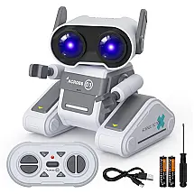 Robô Interativo com Controle Remoto, Música e Ohos de LED para Crianças de 3 Anos, Rosa