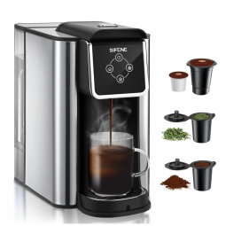 Cafeteira Elétrica Expresso Manual 1.5L, Desliga se Automaticamente e Aço Inoxidável, 110v, SIFENE, Preto