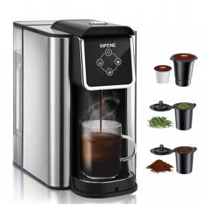 Cafeteira Elétrica Expresso Manual 1.5L, Desliga se Automaticamente e Aço Inoxidável, 110v, SIFENE, Preto