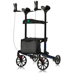 Andador Adulto Idoso com Freios de Loop Apoio de Braço, Cesto e Freios de Loop, Suporta até 136 quilos, BEYOUR WALKER, Azul Escuro