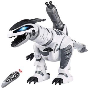 Robô Dinossauro Programável Interativo DX DA XIN com Controle Remoto para Crianças Acima de 3 Anos, Branco