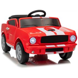 Carro Elétrico Infantil 12V INFANS Shelby Licenciado, Controle Remoto, Bluetooth, Suspensão, Cinto de Segurança, 3 Velocidades, Vermelho