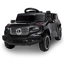 Carro Elétrico Infantil a Bateria 6V e 2 Assentos com 3 Velocidades e Luzes LED, USB, WINADO, Preto