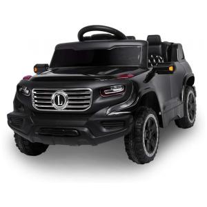 Carro Elétrico Infantil a Bateria 6V e 2 Assentos com 3 Velocidades e Luzes LED, USB, WINADO, Preto