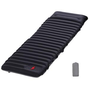 Colchão Inflável Solteiro, multiuso para viagem, auto inflável, à prova dágua, preto, BELASHOP, Preto