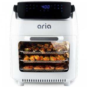 Fritadeira Elétrica AirFryer 10L com Painel Digital e Livro de Receitas, 110V 1700W, Aria, Branca